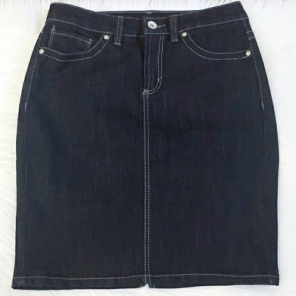 NINE West Jean's Dark Wash‎ Skirt Size 12 - Picture 1 of 7